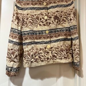 Vintage Jones New York Beige and Brown Floral Blazer
